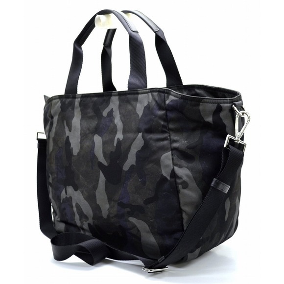Prada Camouflage 2way Green Shoulder Nylon Tote Bag Leather - Picture 1 of 9